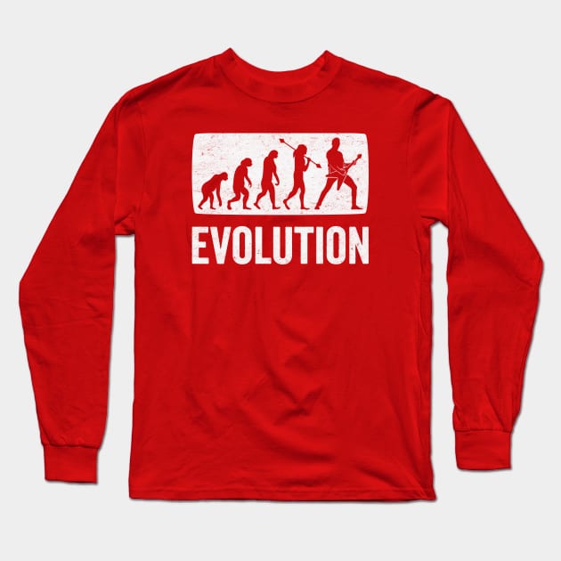 Rock and Roll Evolution: From Apes to Axe Heroes Long Sleeve T-Shirt by TwistedCharm